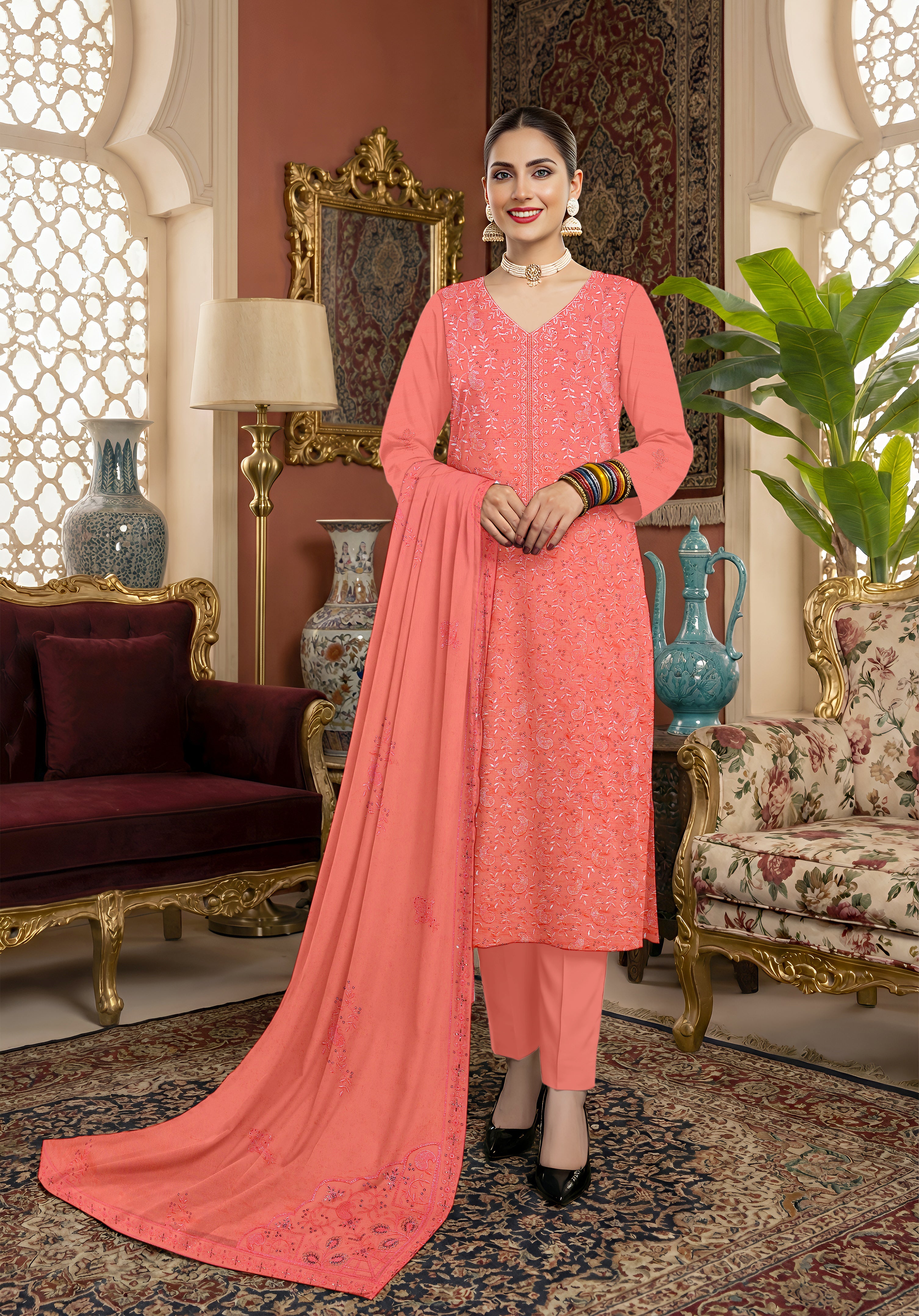 Premium Lawn Bana Dora 3 Pc Embroidere