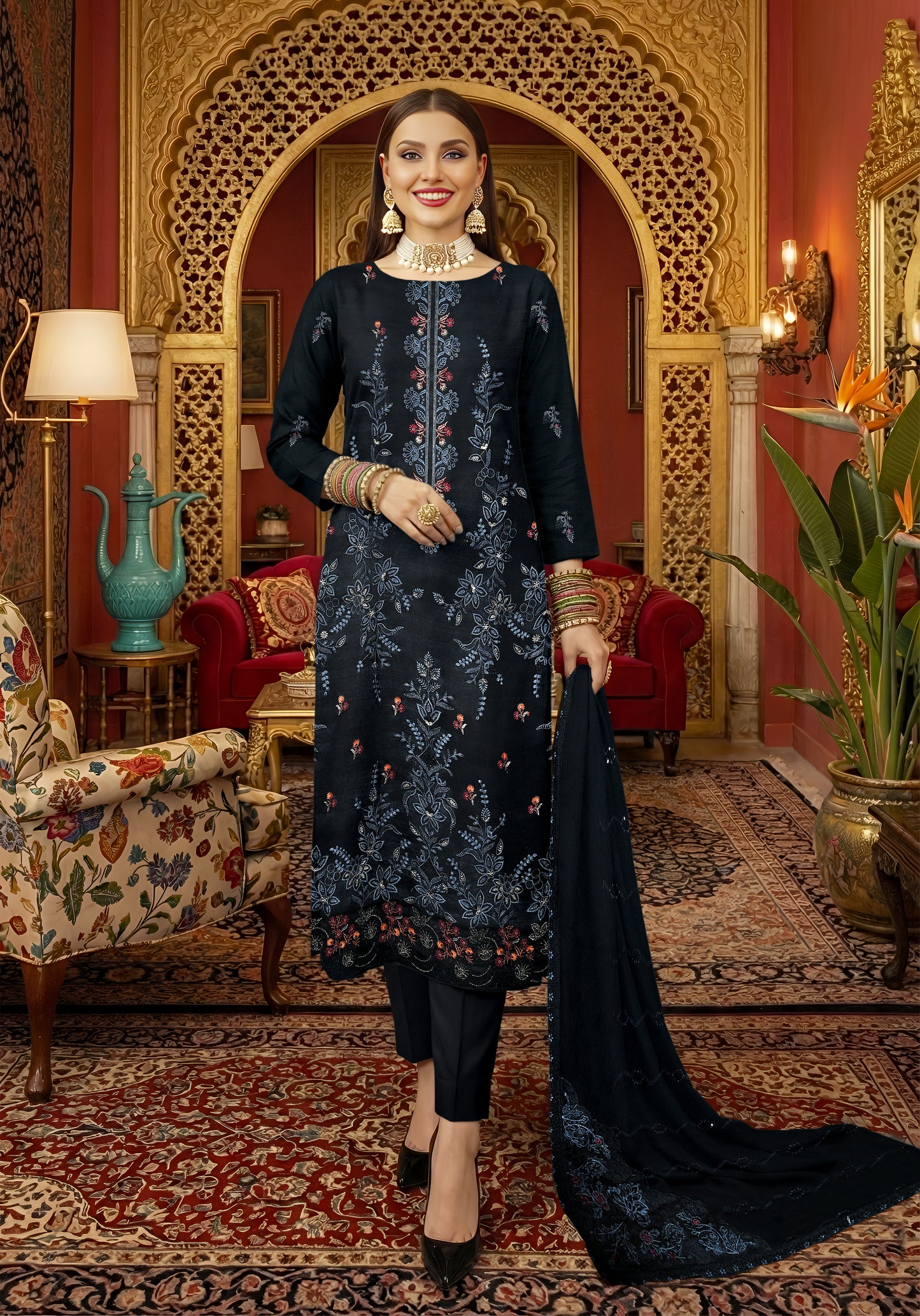 Premium Lawn Bana Dora 3 Pc Embroidere